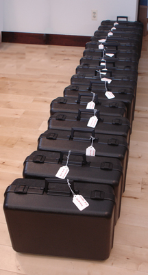 blow molded systme cases lined up